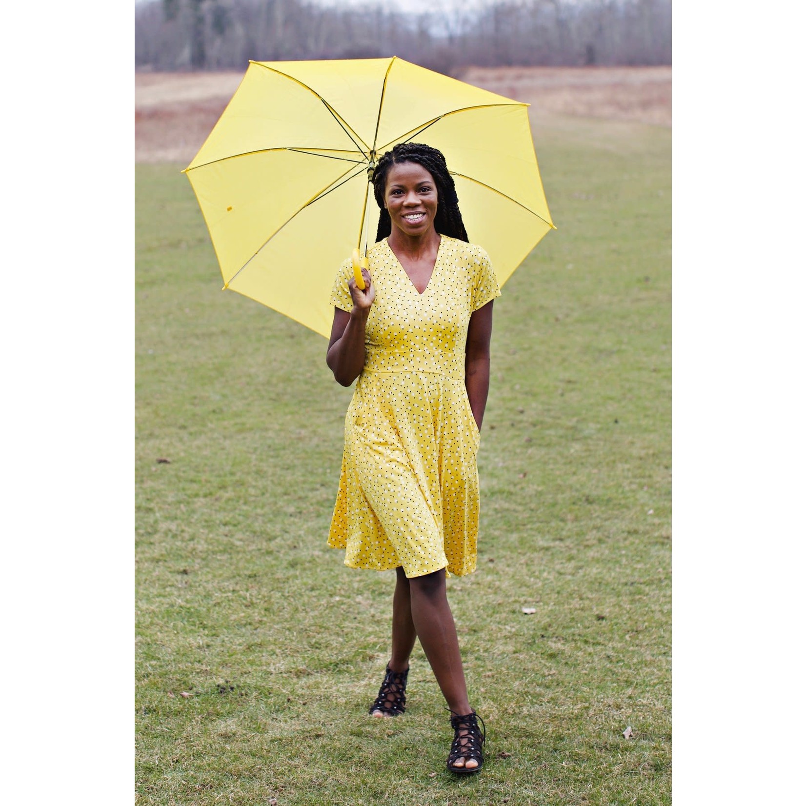 Karina Cece Short Sleeve Dress in Daffodil Dots