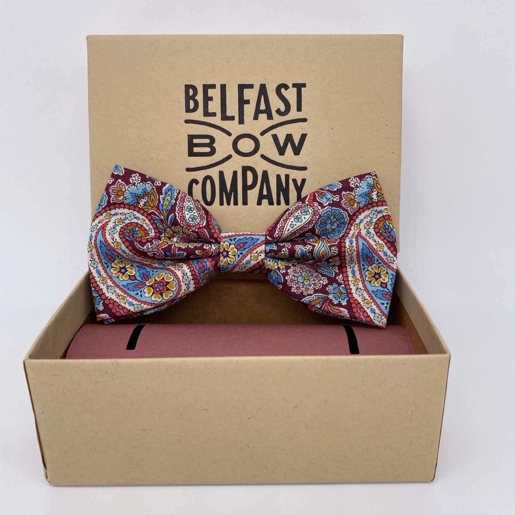 Belfast Bow Company Bow Tie in Liberty of London Burgundy Paisley