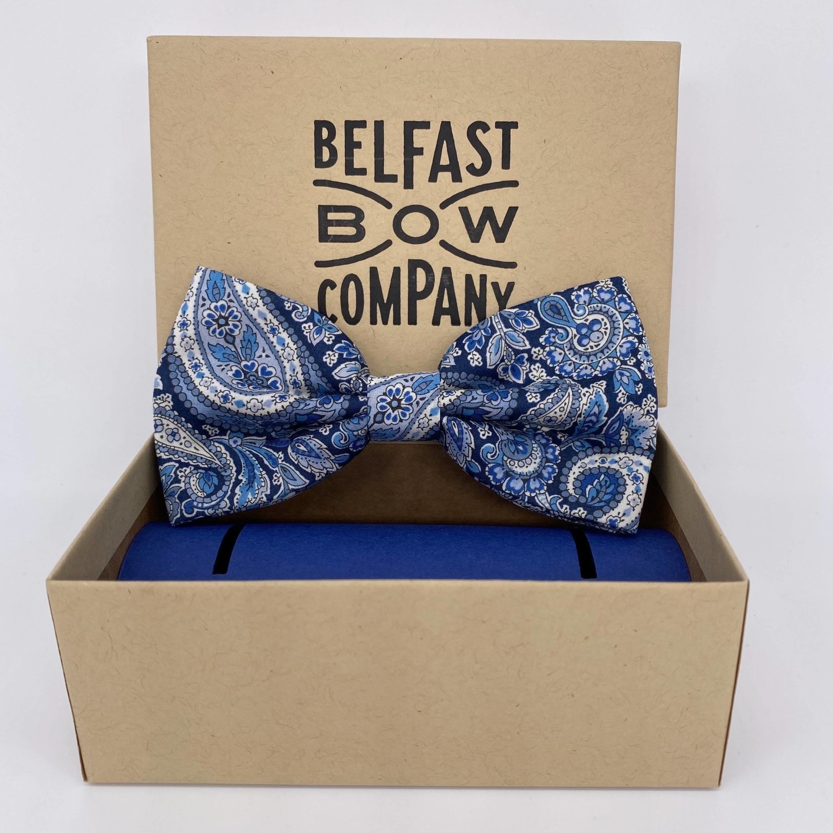 Belfast Bow Company Bow Tie in Liberty of London Navy Paisley