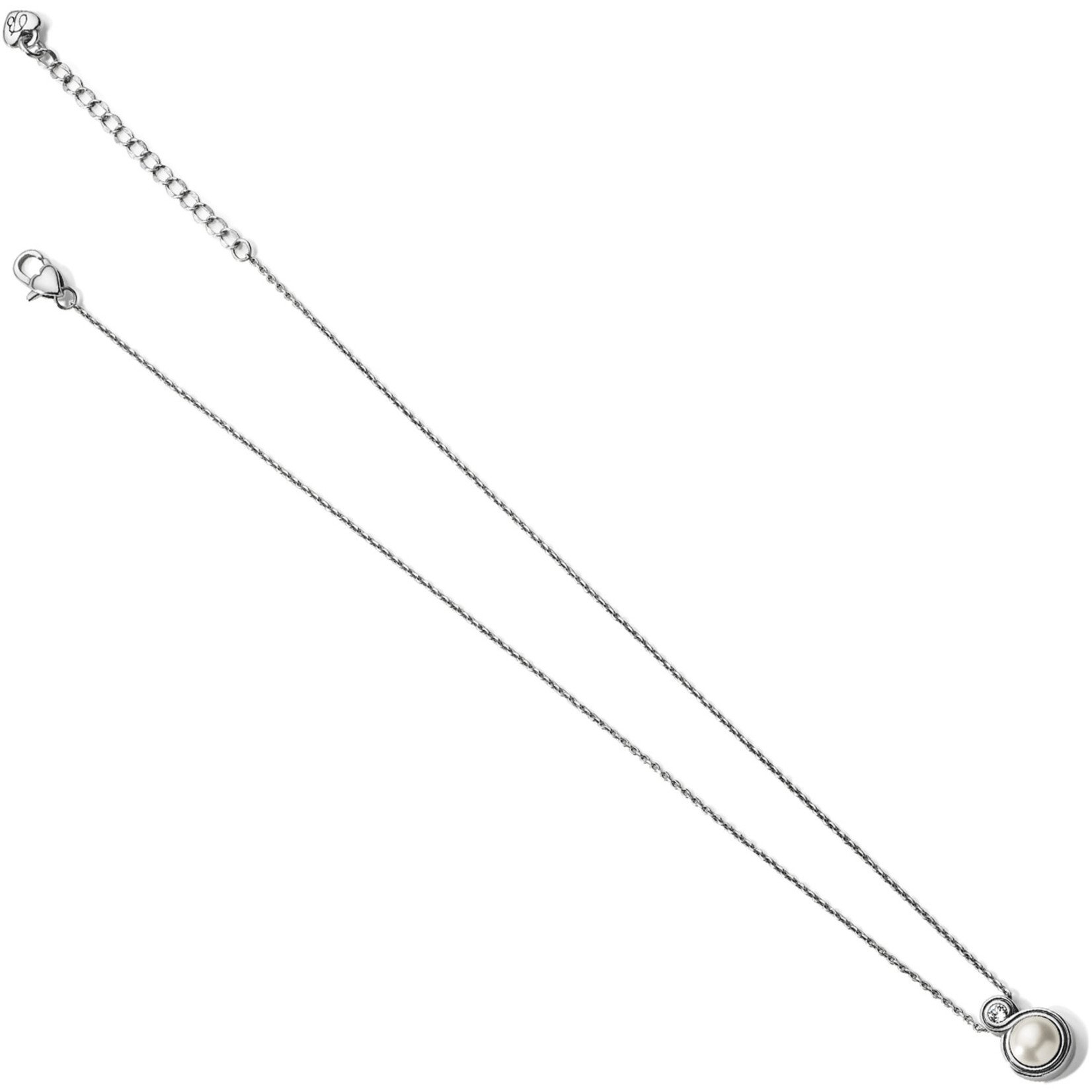 Brighton Infinity Sparkle Petite Necklace Silver-Pearl OS