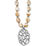 Brighton Barbados Nuvola Shell Long Necklace Silver-Pearl OS