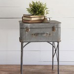 Foreside Home and Garden Devon Suitcase Aluminum Side Table