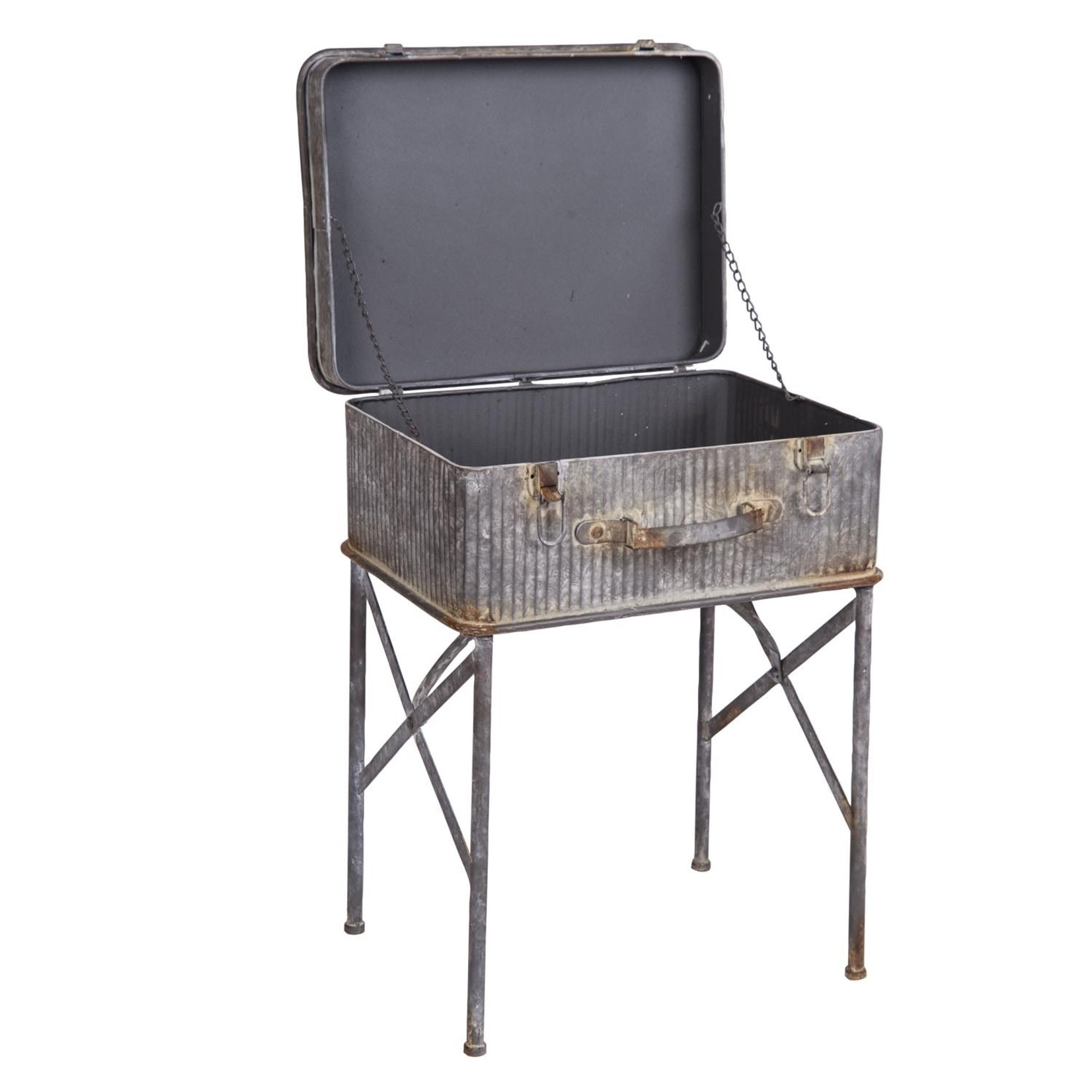 Foreside Home and Garden Side Table - Devon Suitcase Aluminum