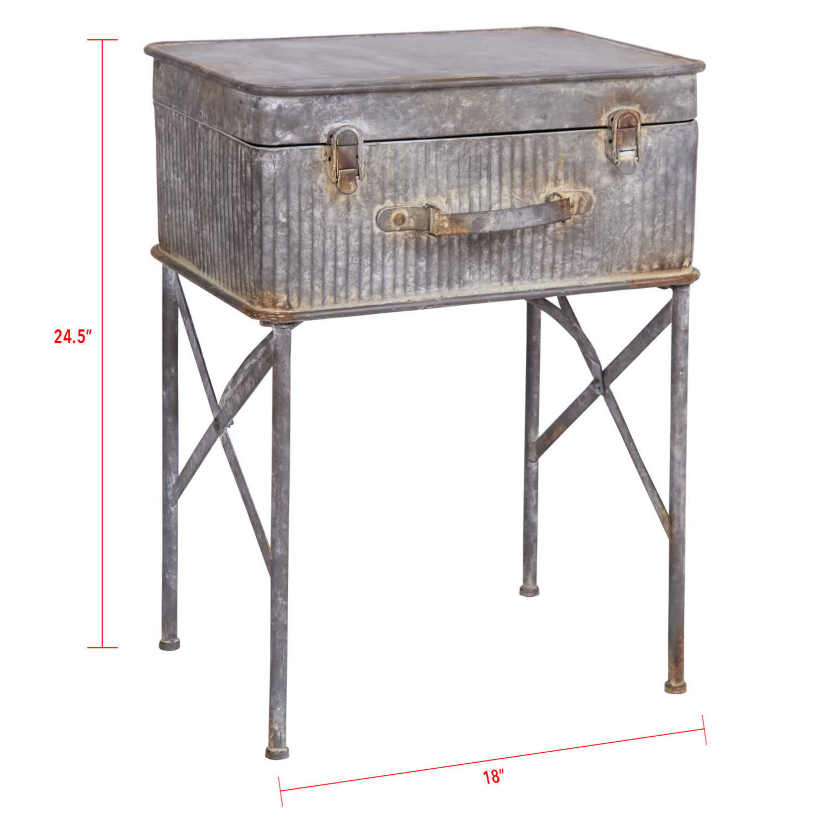 Foreside Home and Garden Side Table - Devon Suitcase Aluminum