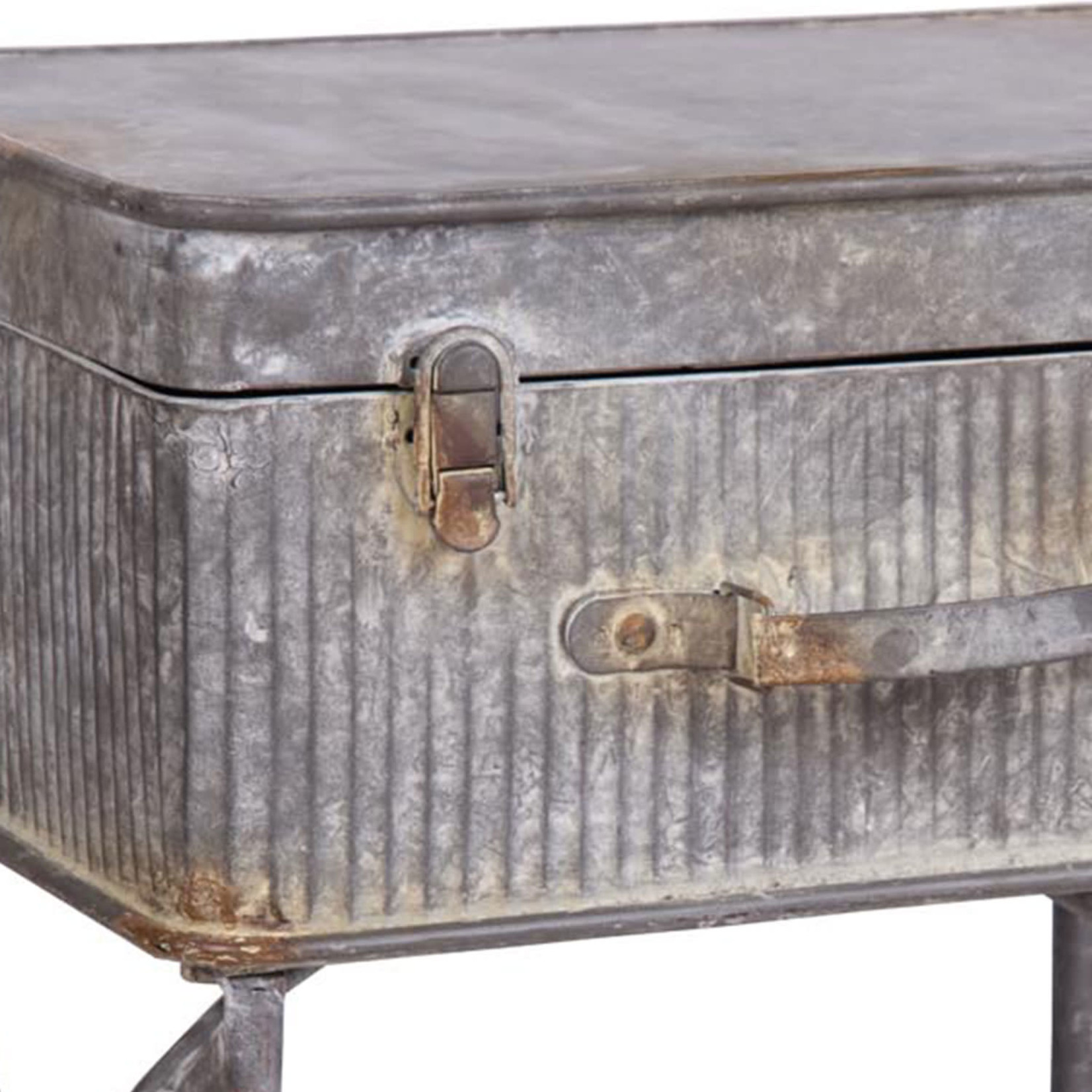 Foreside Home and Garden Side Table - Devon Suitcase Aluminum