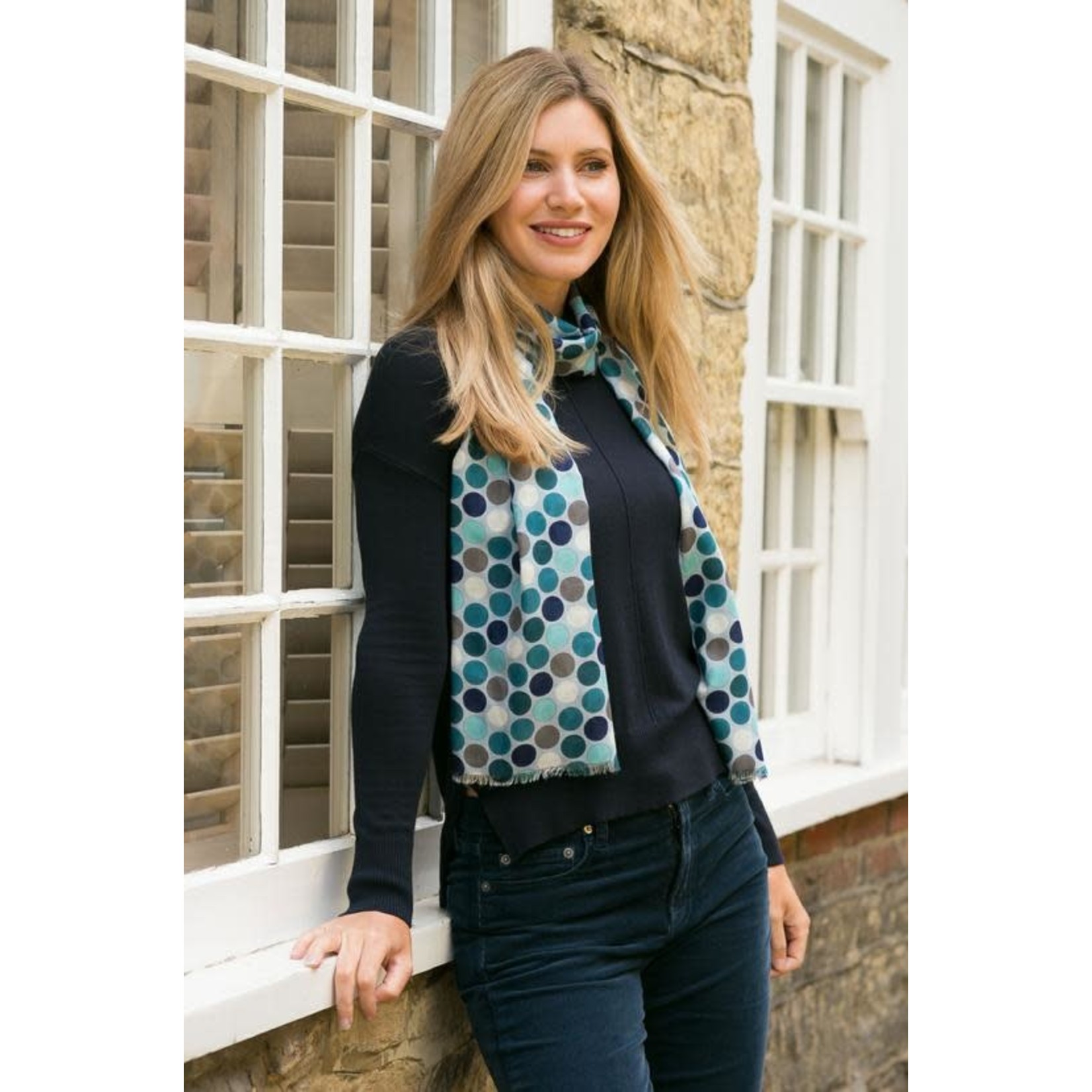 Jenny Spot Scarf in Blue