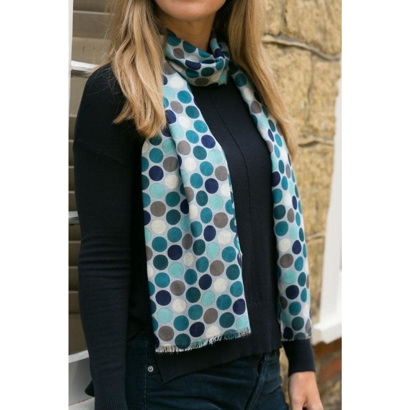 Peony Accessories Jenny Spot Scarf in Blue