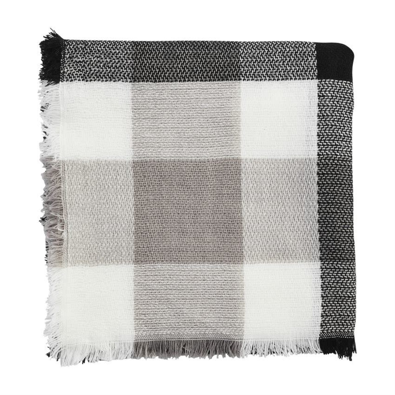 Square Plaid Scarf in Black