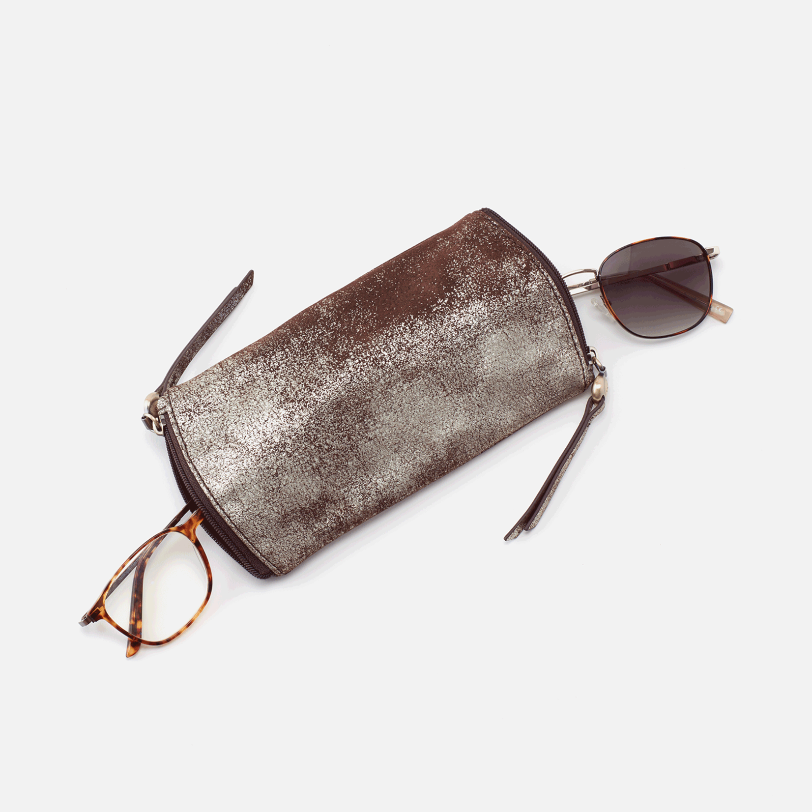 HOBO Spark Heavy Metal Leather Double Eyeglass Case