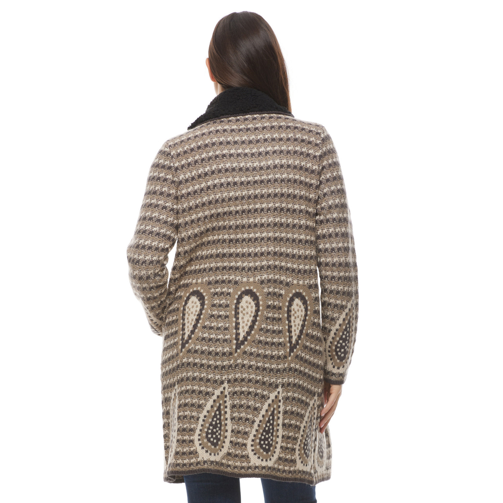 FDJ Sweater Coat in Paisley Check