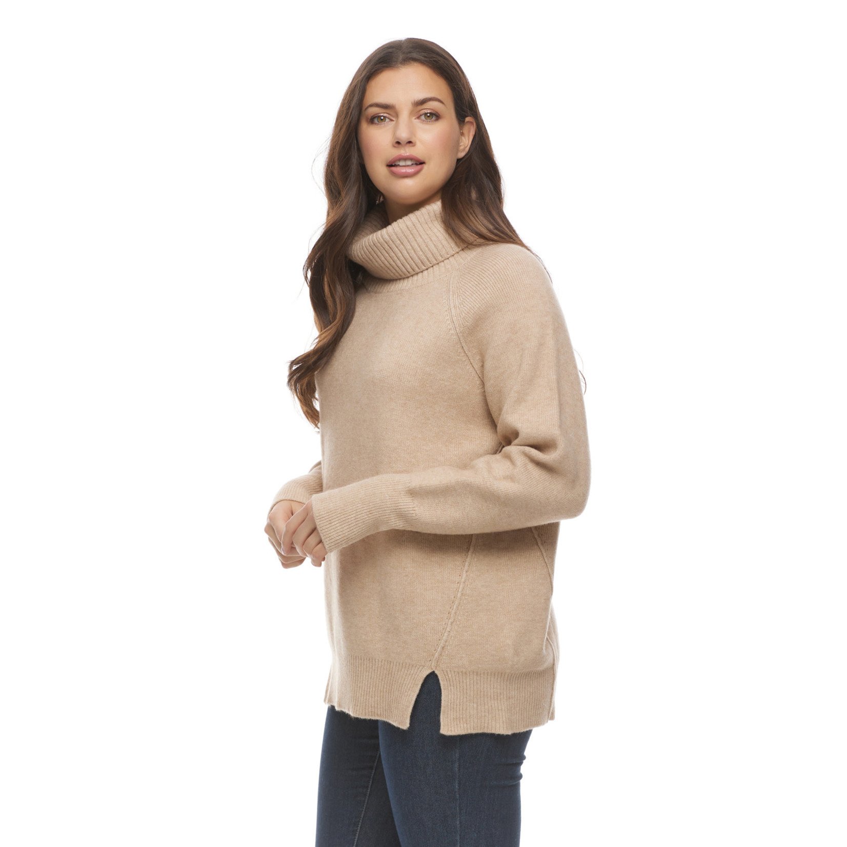 FDJ Relaxed Cowl Sweater in Taupe Heather