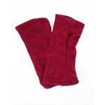 Zig Zag Asian Brushed Woven Fingerless Gloves in Raspberry