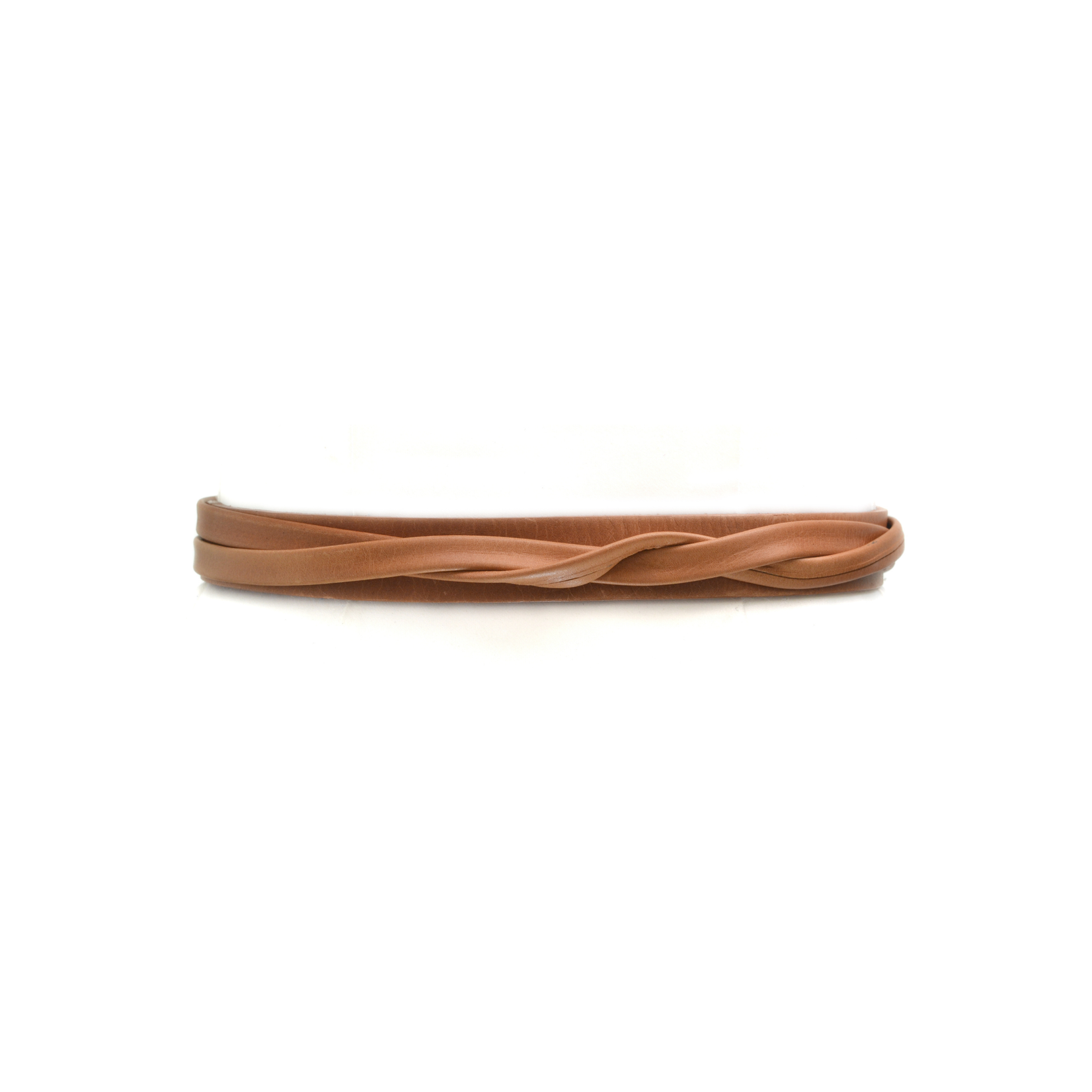 ADA Skinny Leather Wrap Belt in Cognac