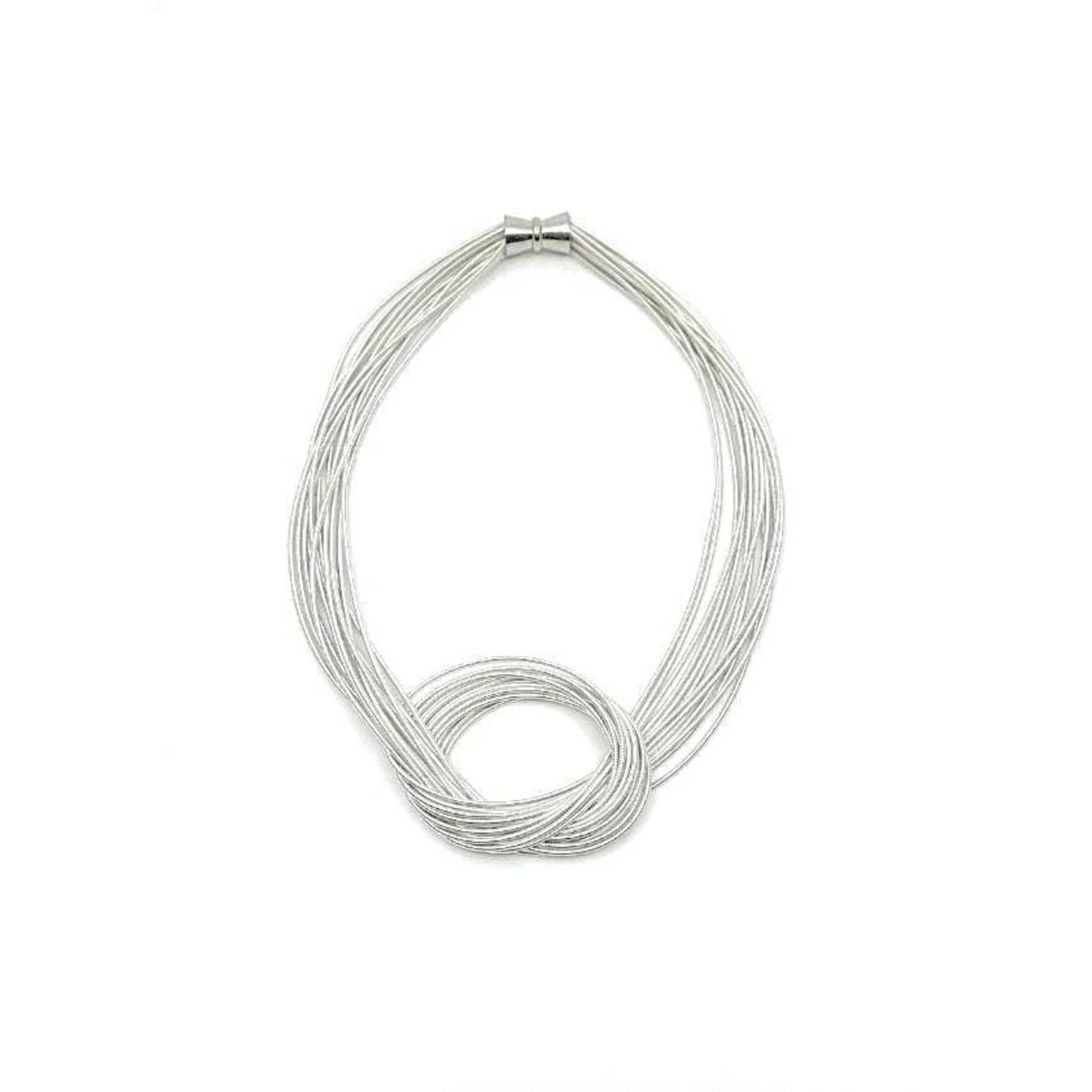 Sea Lily White Piano Wire Large Knot Necklace