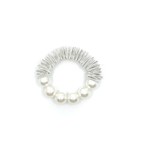 Sea Lily White PW Spring Ring Bracelet w/ Mother of Pearls