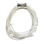 Sea Lily White Piano Wire Bracelet w/White Freshwtr Pearl/Magnetic