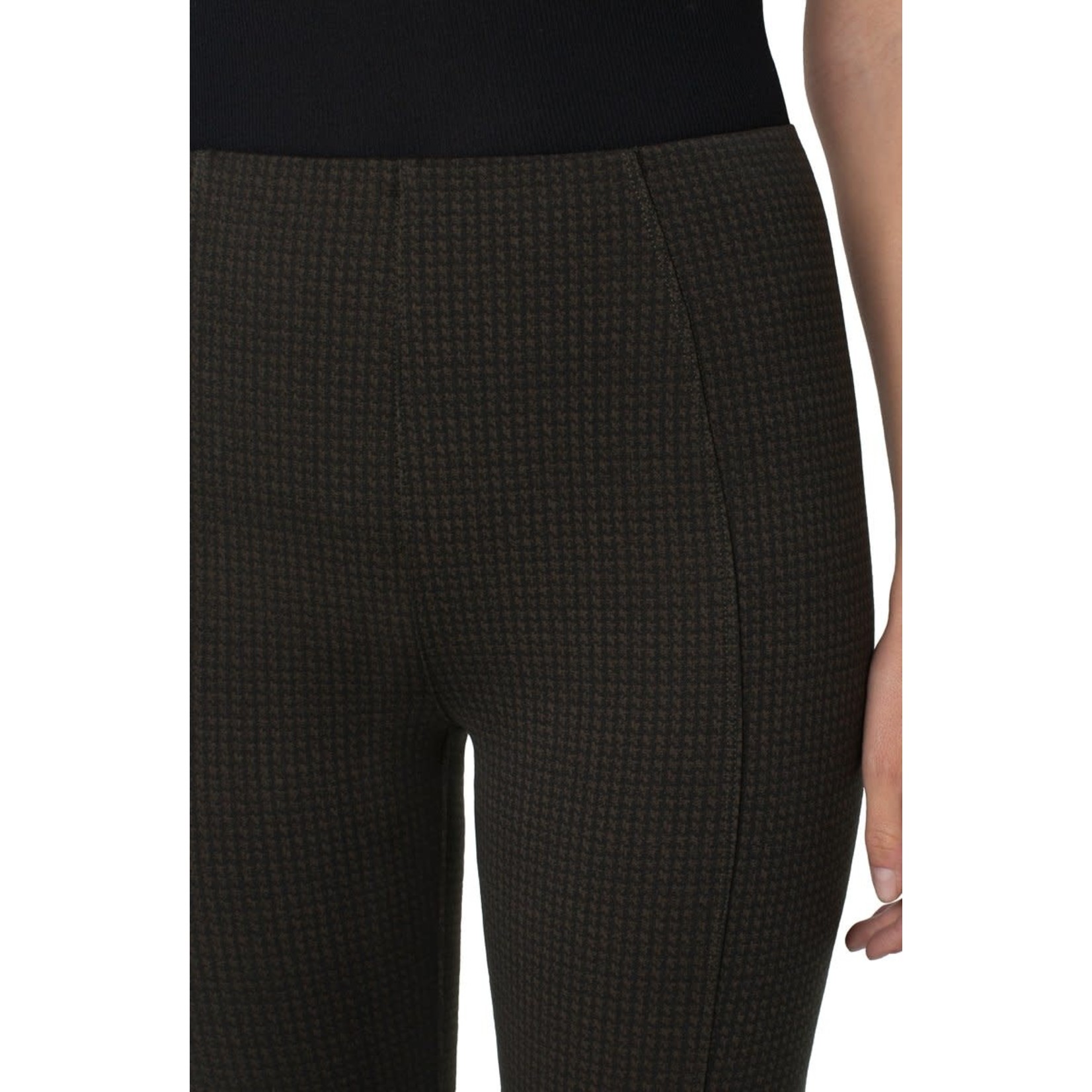 Liverpool Reese Ponte Hi-Rise Ankle Legging in Blk Olive Houndstooth