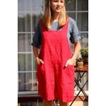 Vikolino Linen Pinafore (Japanese Apron) in Red