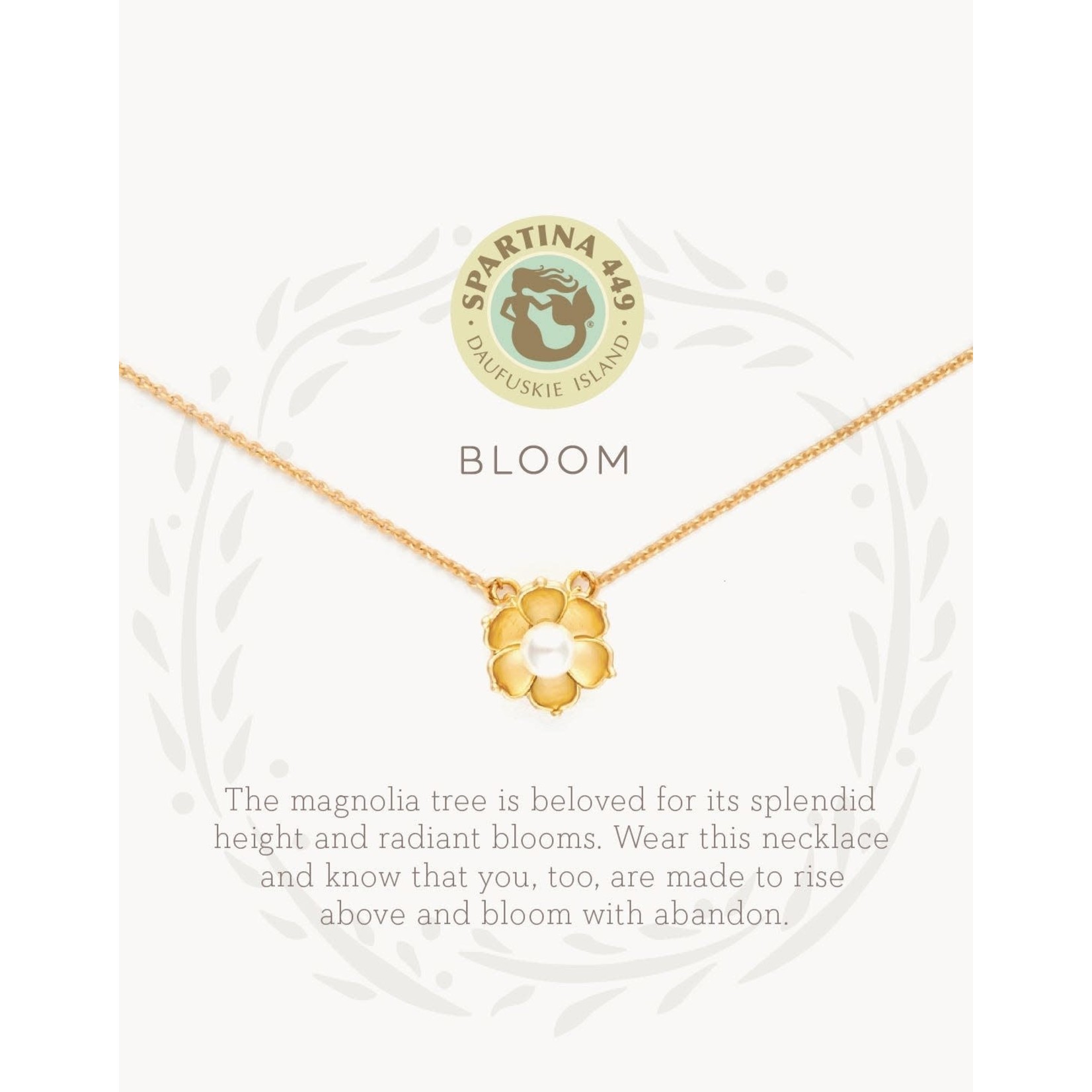 Spartina Sea La Vie Necklace 18" Bloom/Magnolia Flower Gold