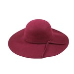 Jeanne Simmons 100% Wool Floppy Wide Brim Hat in Wine