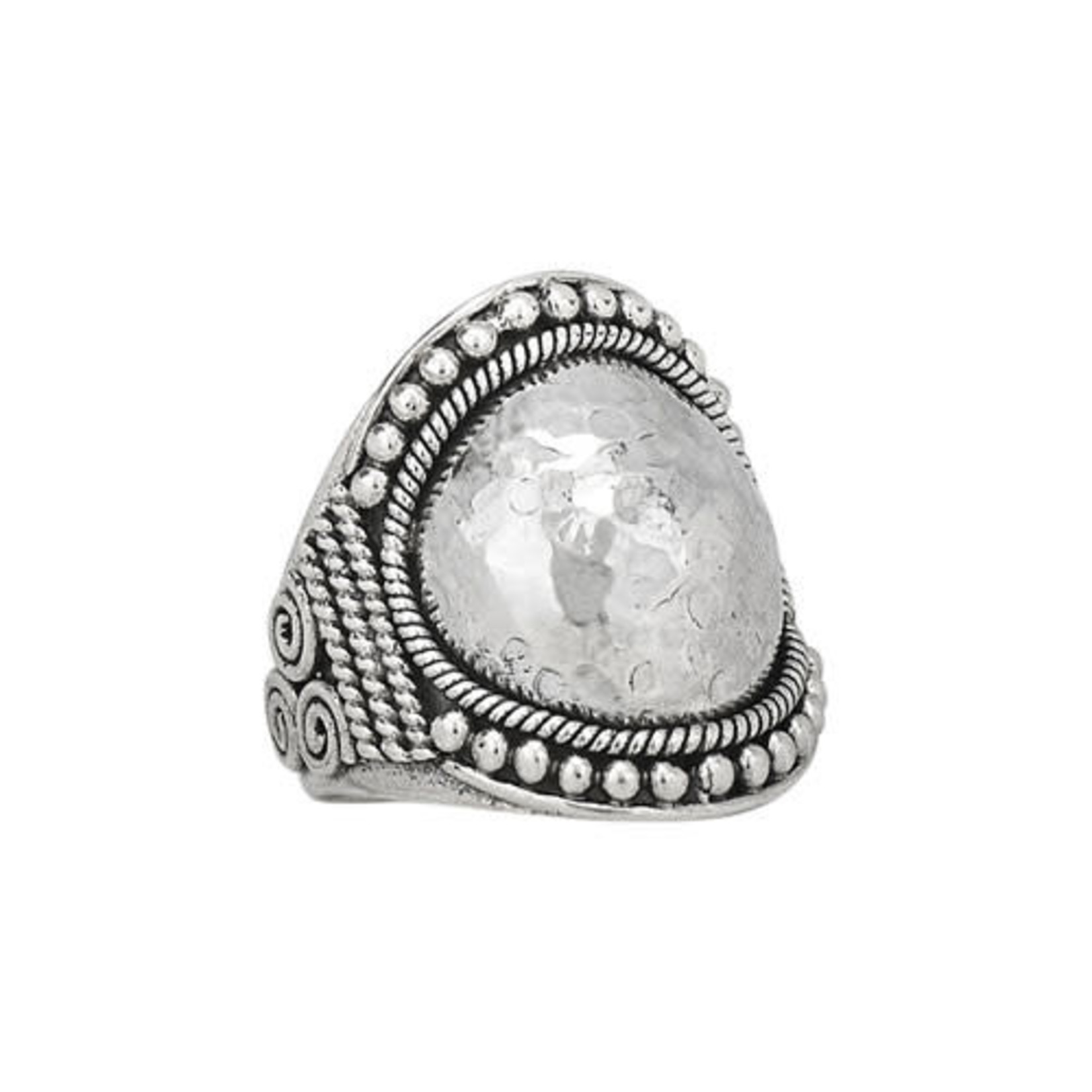 Tiger Mountain Silver Dome Ring w/ Beading