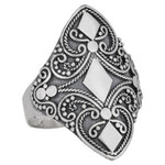 Tiger Mountain Marisa Sterling Diamond Shape Scroll Ring