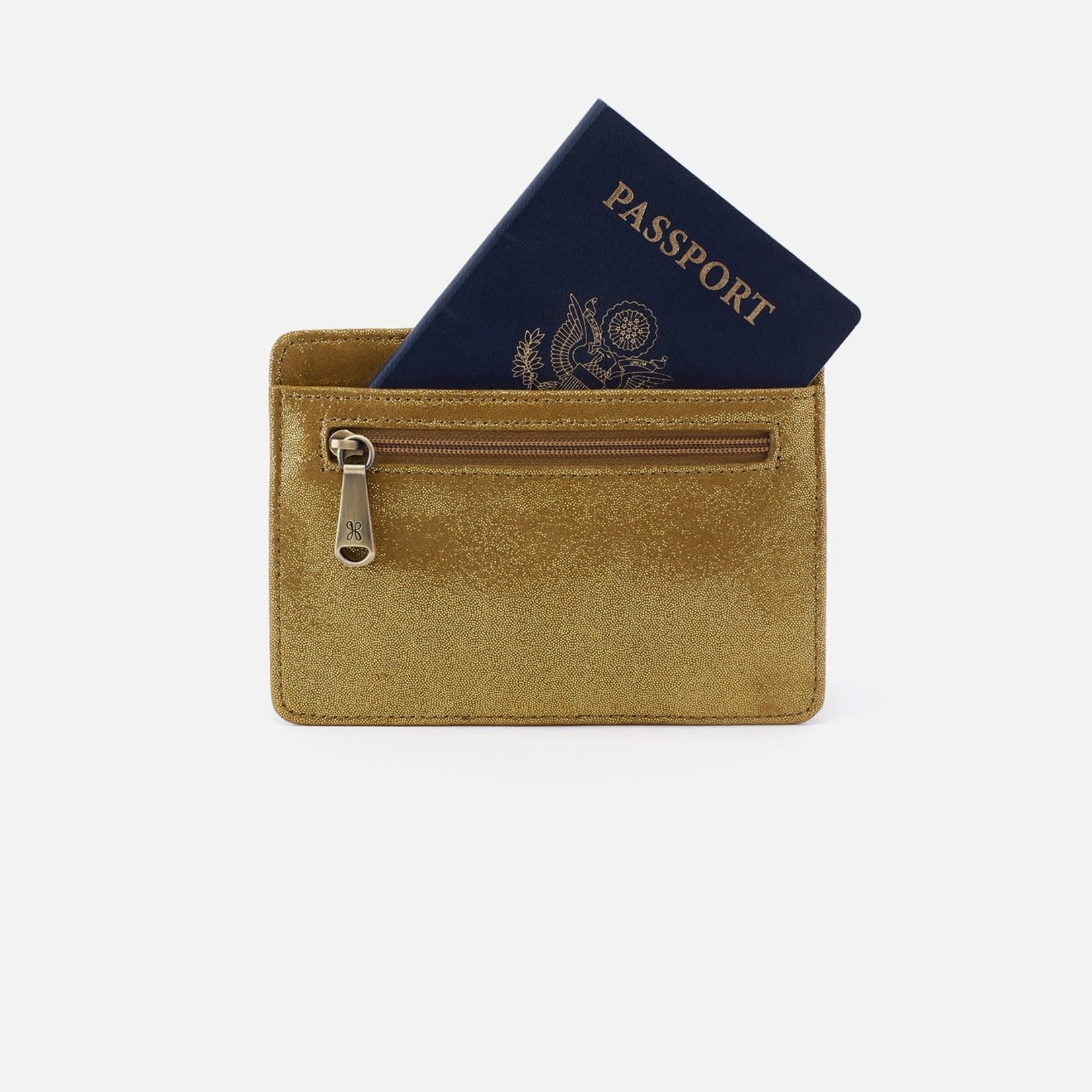 HOBO Euro Slide Leather Card Holder in Metallic Shimmer