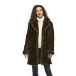 Forever Mink Faux Fur Stroller Coat in Brown