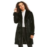Forever Mink Faux Fur Stroller Coat in Black
