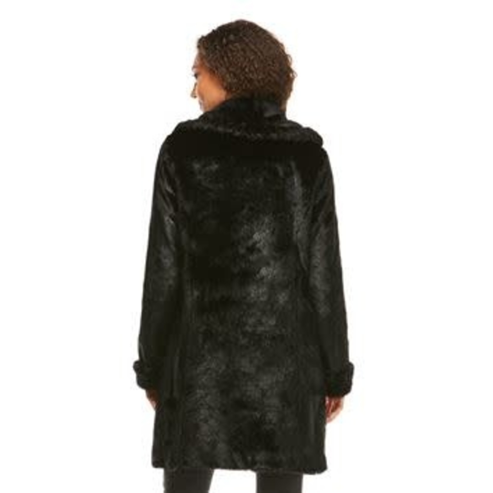 Fabulous Furs Forever Mink Faux Fur Stroller Coat in Black