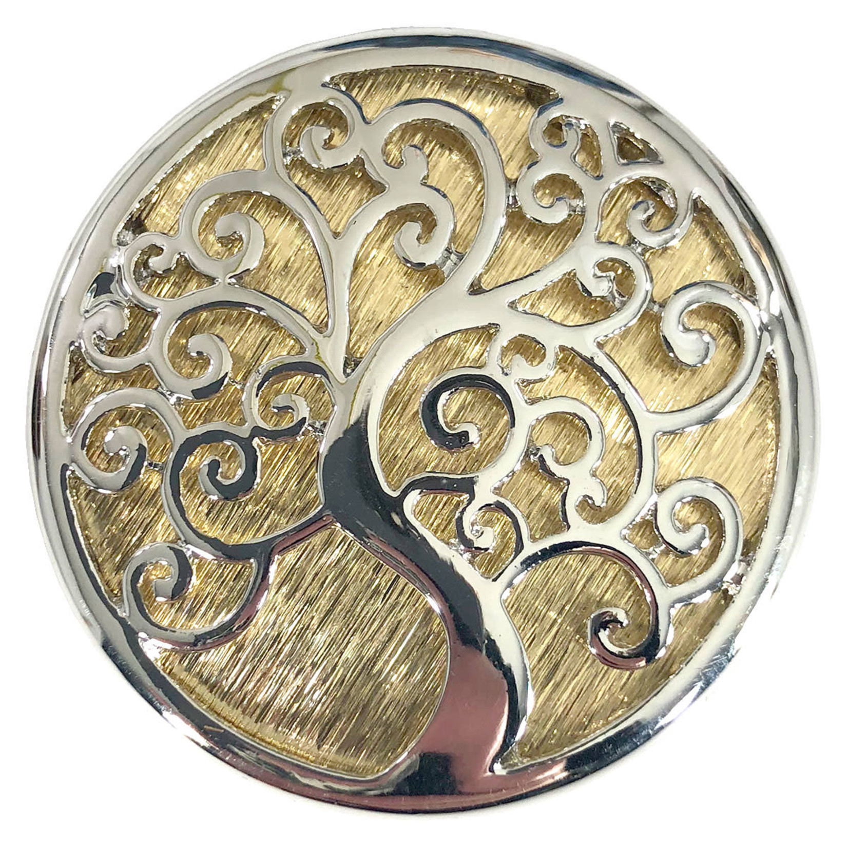 Silver & Gold Tree of Life Magnetic Brooch