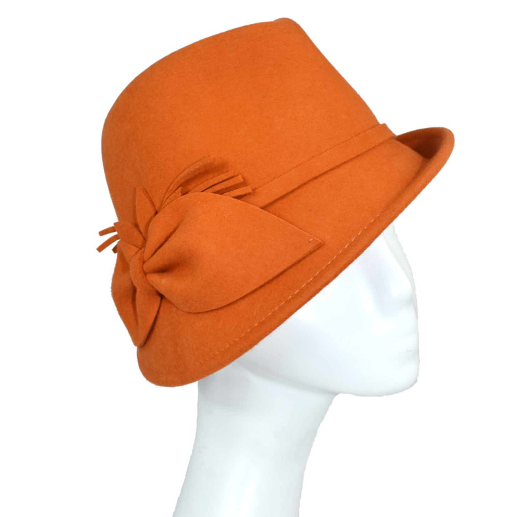 Bradon Fedora Hat w/ Side Bow in Orange