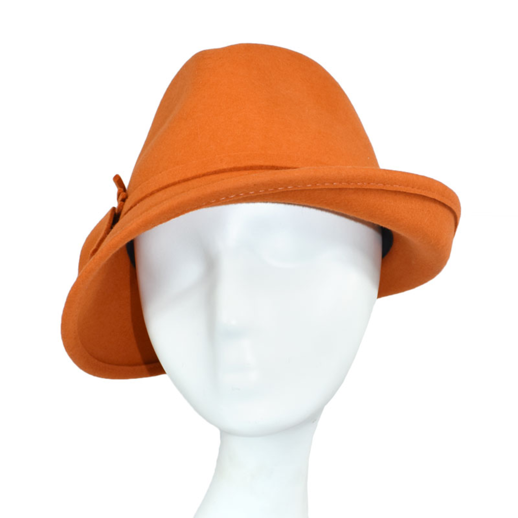 Bradon Fedora Hat w/ Side Bow in Orange