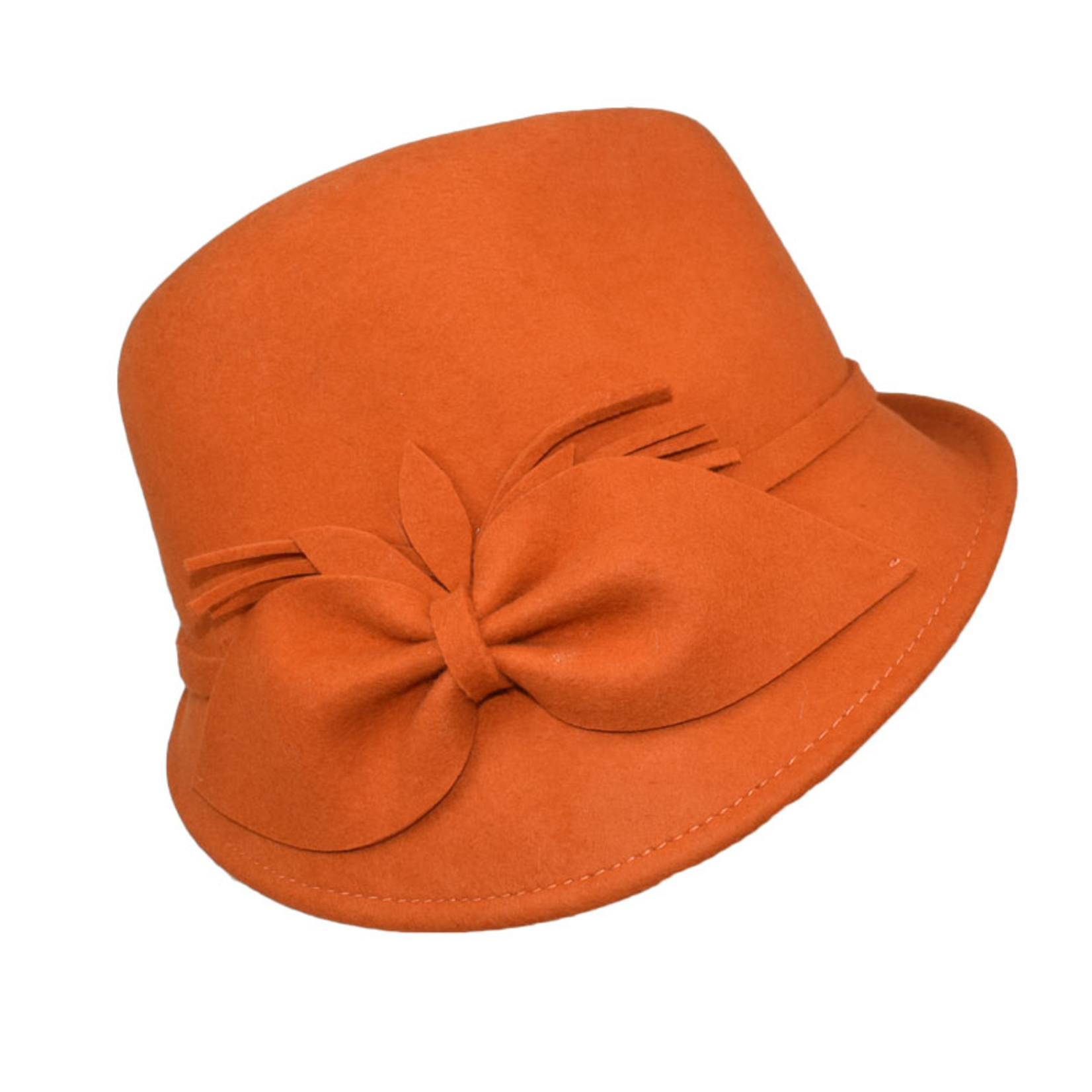 Bradon Fedora Hat w/ Side Bow in Orange