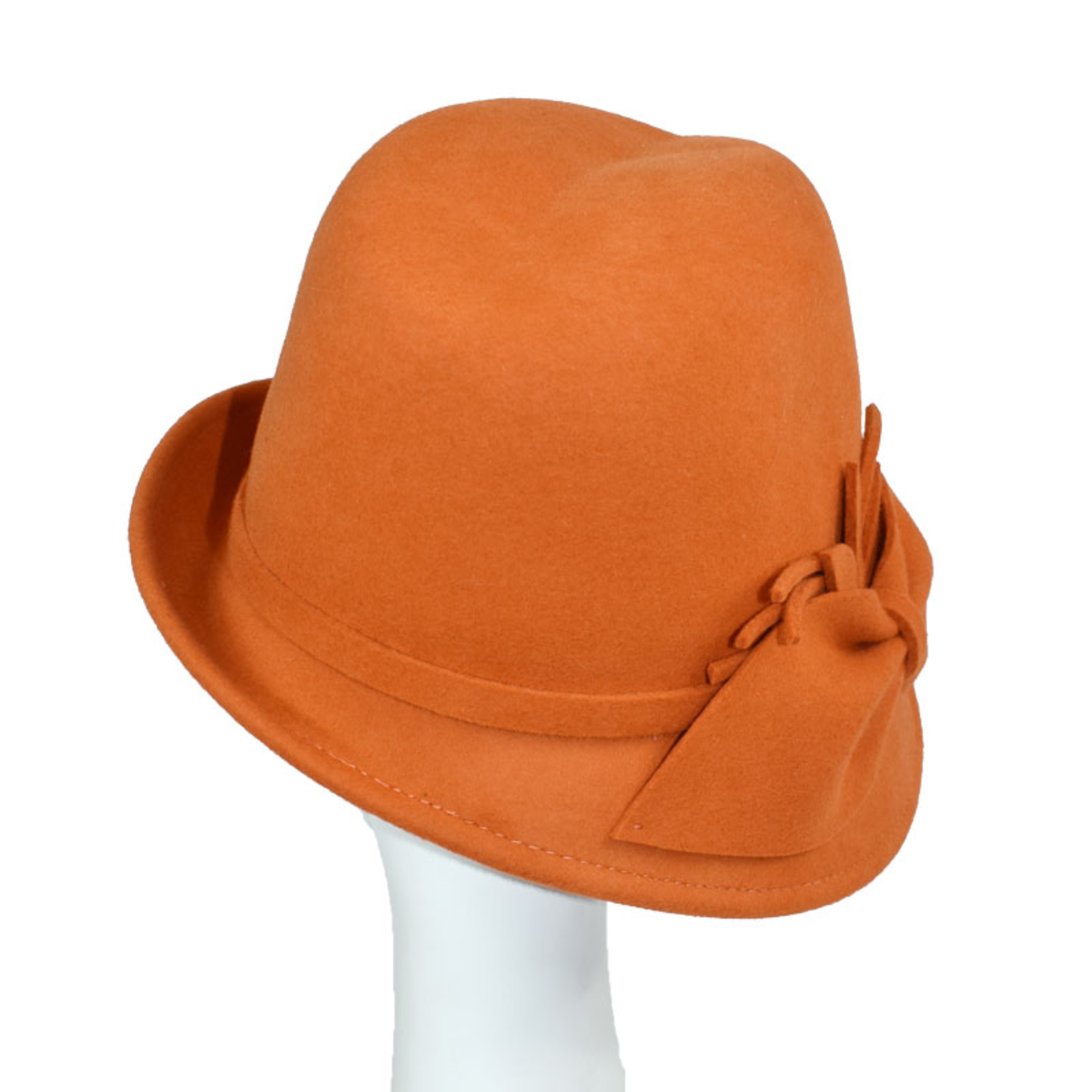 Bradon Fedora Hat w/ Side Bow in Orange