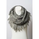 Leto Accessories Marl Knit Tassel Infinity Scarf in Gray