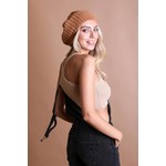Boucle Rib Knit Beret in Camel