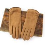 Pretty Persuasions Ruched Suede-like Touchscreen Gloves in Camel