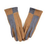 Pretty Persuasions Monaco Colorblock Touchscreen Gloves in Brown/Grey