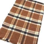 Pretty Persuasions Tobogganing Plaid Wrap w/ Fringe in Brown