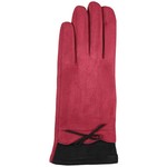 Jeanne Simmons Faux Suede w/ Bow Texting Gloves in Burgundy/Black