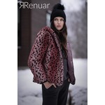 Reversible Nylon Woven/Faux Fur Red Velvet Jacket