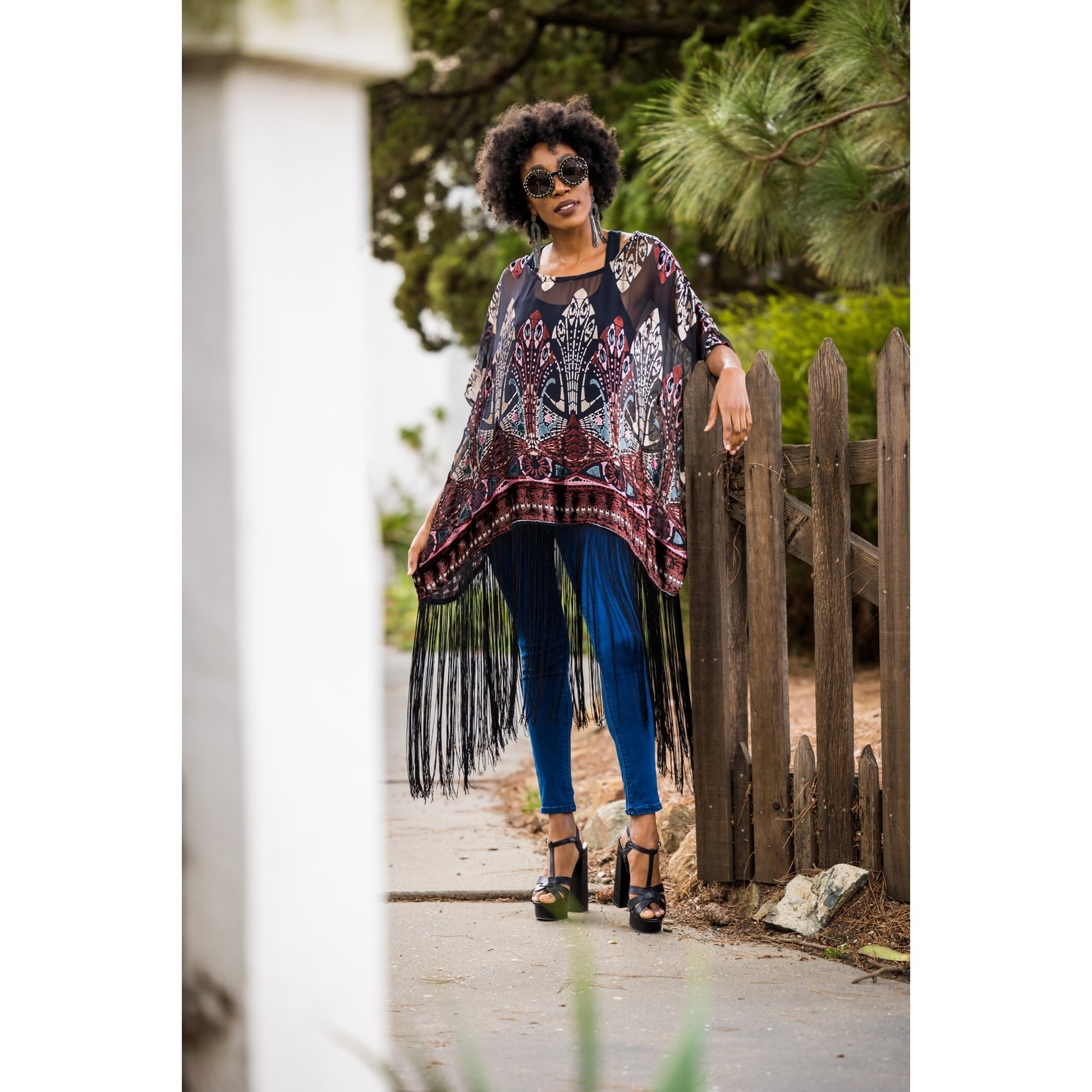 Empire Fringe Scarf Tunic