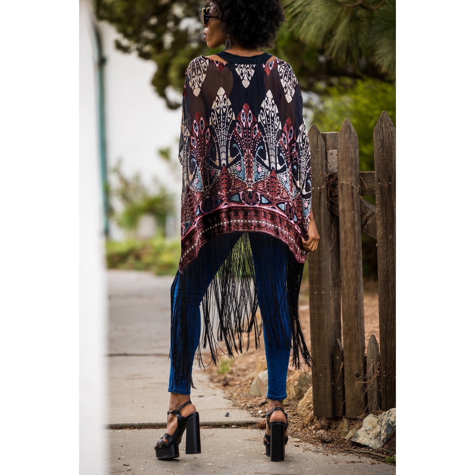 Empire Fringe Scarf Tunic