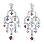 Brighton Prism Lights Amethyst Post Drop Earrings - Silver-Purple