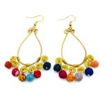 Earrings/Urja Gold Swirl Silk Saree Covered Beads