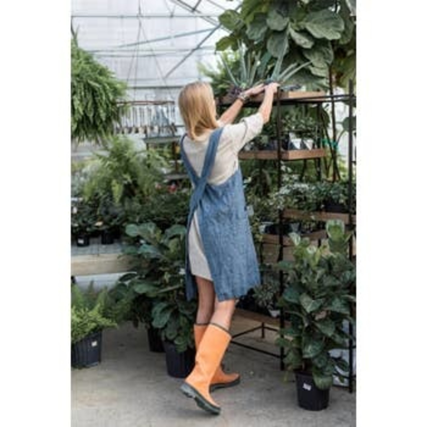 Vikolino Linen Pinafore (Japanese Apron) in Chambray Denim