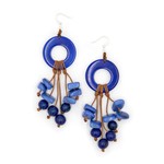Organic Tagua Jewelry Bridget Earrings in Blue