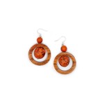 Organic Tagua Jewelry Arlene Tagua Earrings in Poppy Coral