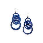 Organic Tagua Jewelry Yazmine Multi Loop Tagua Earrings in Royal Blue